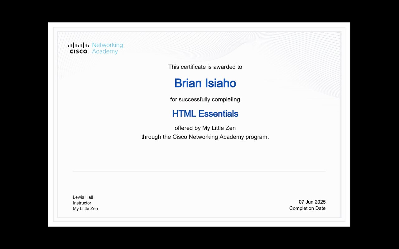 Cisco Networking Academy – HTML Essentials
